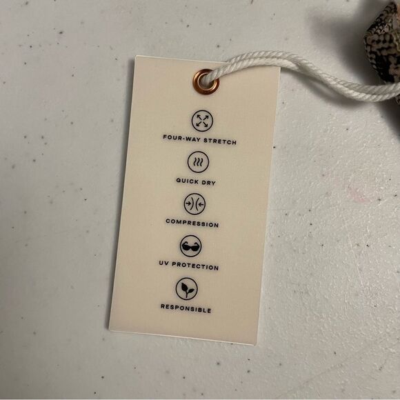 GOOD AMERICAN Eco Sheen Print Scoop Bra Strappy Stretchy size 0 or XS NEW! - Picture 6 of 9